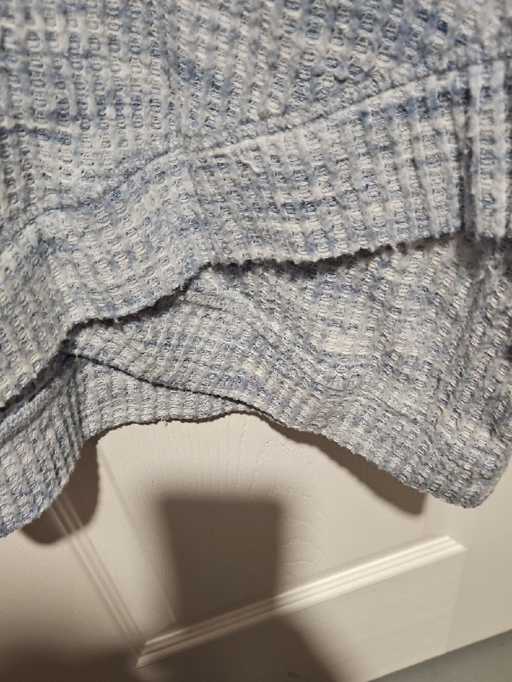 Catherines Heathered Light Blue V-Neck Waffle Knit Pullover Sweater - Picture 3 of 5